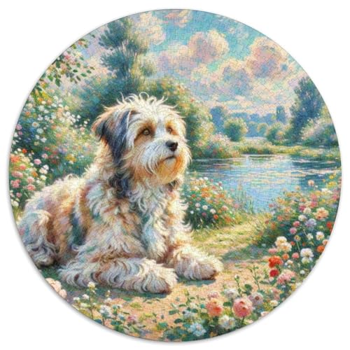 Shih Tzu Rundes 1000 Puzzle Puzzle Rundes Puzzle Haustier Hund Stressabbau-Spielzeug Für Erwachsene Kinder Puzzle Erwachsene Anspruchsvoll 1000pcs (67.5x67.5cm) von MPASHJHCV