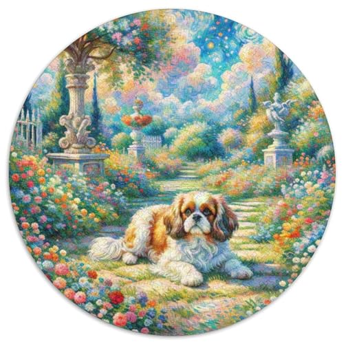 Shih Tzu Rundes 1000 Puzzle Puzzle Rundes Puzzle Haustier Hund Stressabbau-Spielzeug Für Erwachsene Kinder Schwieriges Großes 1000pcs (67.5x67.5cm) von MPASHJHCV