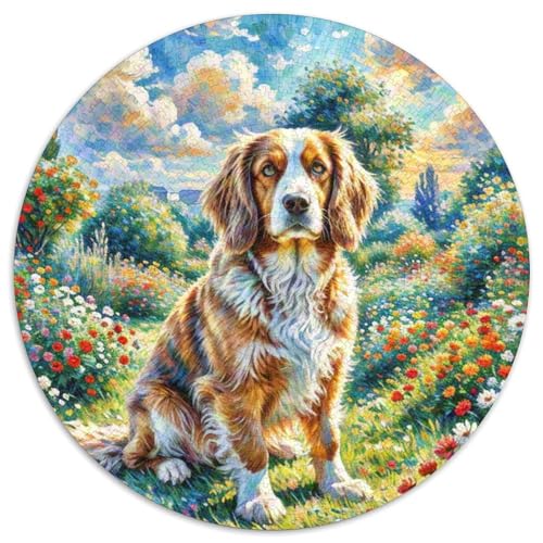 Springer Spaniel Rundes 1000 Puzzle Puzzle Rund Puzzle Haustierhund Geschenke Für Erwachsene Kinder Schwieriges Großes 1000pcs (67.5x67.5cm) von MPASHJHCV