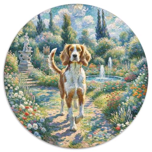 Springer Spaniel Rundes 1000 Puzzle Puzzle Rund Puzzle Haustierhund Geschenke Für Erwachsene Kinder Unmögliches Puzzle Für Erwachsene 1000pcs (67.5x67.5cm) von MPASHJHCV