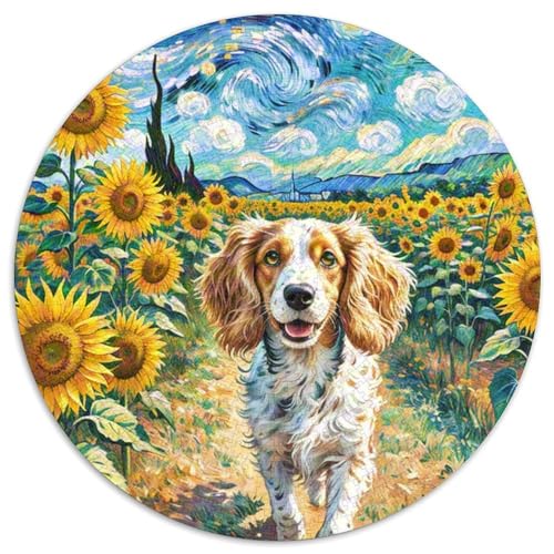 Springer Spaniel Rundes 1000 Puzzle Puzzle Rund Puzzle Haustierhund Geschenke Für Erwachsene Und Kinder Puzzle Erwachsene Anspruchsvoll 1000pcs (67.5x67.5cm) von MPASHJHCV