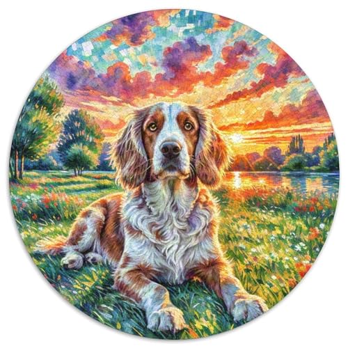 Springer Spaniel Rundes 1000 Puzzle Puzzle Rundes Puzzle Haustierhund Geschenke Für Erwachsene Kinder Puzzle Erwachsene Anspruchsvoll 1000pcs (67.5x67.5cm) von MPASHJHCV