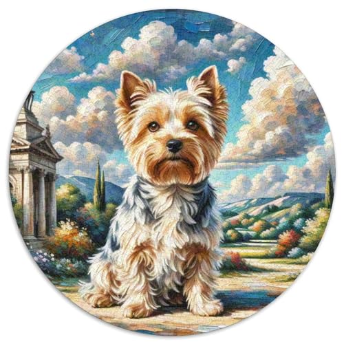 Terrier Rundes 1000 Puzzle Puzzle Rund Puzzle Haustier Hund Geschenke Für Erwachsene Kinder Schwieriges Großes 1000pcs (67.5x67.5cm) von MPASHJHCV