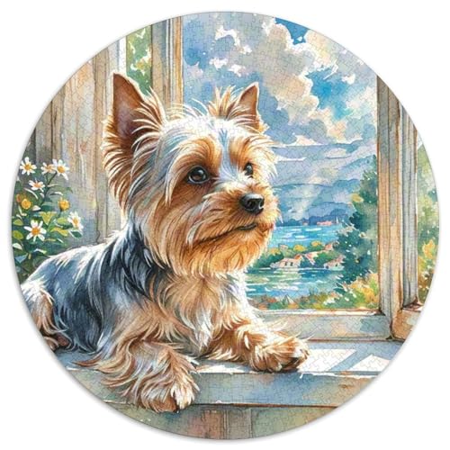 Terrier Rundes 1000 Puzzle Puzzle Rund Puzzle Haustier Hund Geschenke Für Erwachsene Und Kinder Puzzle Erwachsene Anspruchsvoll 1000pcs (67.5x67.5cm) von MPASHJHCV
