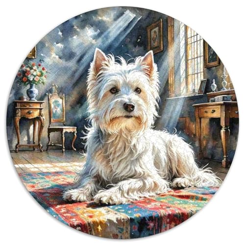 Terrier Rundes 1000 Puzzle Puzzle Rund Puzzle Haustier Hund Pädagogisches Für Erwachsene Kinder Puzzle Erwachsene Anspruchsvoll 1000pcs (67.5x67.5cm) von MPASHJHCV