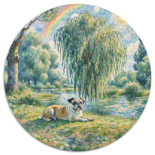 Terrier Rundes 1000 Puzzle Puzzle Rund Puzzle Haustier Hund Pädagogisches Für Erwachsene Kinder Schwieriges Großes 1000pcs (67.5x67.5cm) von MPASHJHCV