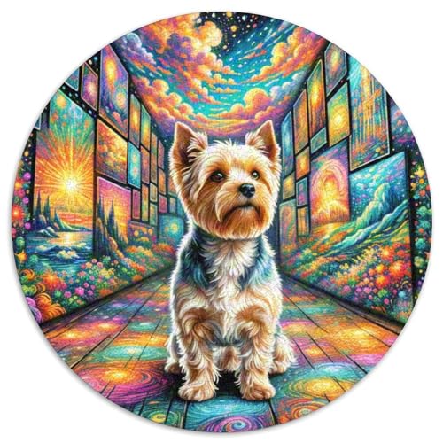 Terrier Rundes 1000 Puzzle Puzzle Rund Puzzle Haustier Hund Pädagogisches Für Erwachsene Kinder Schwieriges Großes 1000pcs (67.5x67.5cm) von MPASHJHCV