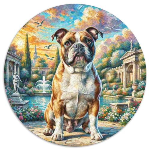 Terrier Rundes 1000 Puzzle Puzzle Rund Puzzle Haustier Hund Stressabbau-Spielzeug Für Erwachsene Kinder Erwachsene Impossible Puzzle 1000pcs (67.5x67.5cm) von MPASHJHCV