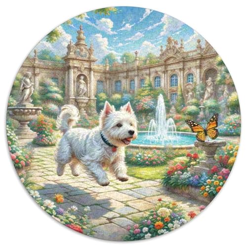 Terrier Rundes 1000 Puzzle Puzzle Rund Puzzle Haustier Hund Stressabbau-Spielzeug Für Erwachsene Kinder Erwachsene Impossible Puzzle 1000pcs (67.5x67.5cm) von MPASHJHCV