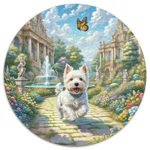 Terrier Rundes 1000 Puzzle Puzzle Rund Puzzle Haustier Hund Stressabbau-Spielzeug Für Erwachsene Kinder Schwieriges Großes 1000pcs (67.5x67.5cm) von MPASHJHCV