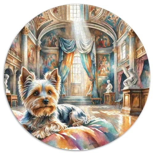 Terrier Rundes 1000 Puzzle Puzzle Rund Puzzle Haustier Hund Stressabbau-Spielzeug Für Erwachsene Und Kinder Schwieriges Großes 1000pcs (67.5x67.5cm) von MPASHJHCV