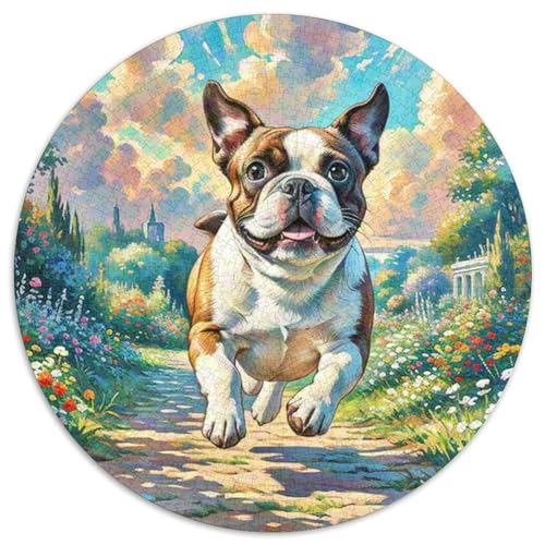 Terrier Rundes 1000 Puzzle Puzzle Rund Puzzle Haustier Hund Stressabbau-Spielzeug Für Erwachsene Und Kinder Schwieriges Großes 1000pcs (67.5x67.5cm) von MPASHJHCV