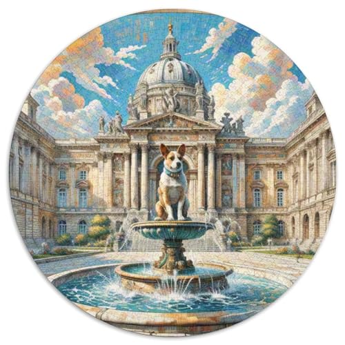 Terrier Rundes 1000 Puzzle Puzzle Rund Puzzle Haustier Hund Stressabbau-Spielzeug Für Erwachsene Und Kinder Schwieriges Großes 1000pcs (67.5x67.5cm) von MPASHJHCV