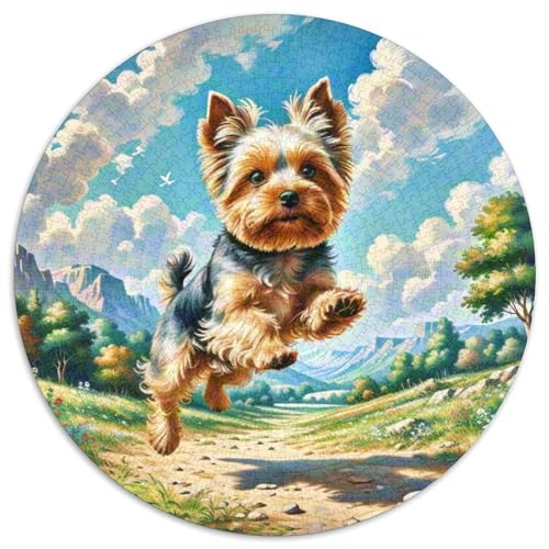 Terrier Rundes 1000 Puzzle Puzzle Rund Puzzle Haustier Hund Verringerter Druck Schwieriges Für Erwachsene Und Kinder Erwachsene Impossible Puzzle 1000pcs (67.5x67.5cm) von MPASHJHCV