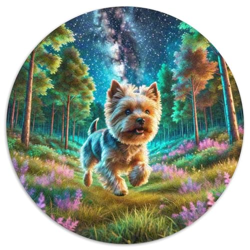 Terrier Rundes 1000 Puzzle Puzzle Rund Puzzle Haustier Hund Verringerter Druck Schwieriges Für Erwachsene Und Kinder Schwieriges Großes 1000pcs (67.5x67.5cm) von MPASHJHCV