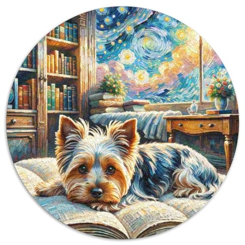 Terrier Rundes 1000 Puzzle Puzzle Rund Puzzle Haustierhund Stressabbau-Spielzeug Für Erwachsene Kinder Erwachsene Impossible Puzzle 1000pcs (67.5x67.5cm) von MPASHJHCV