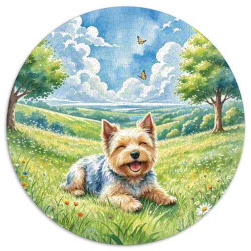 Terrier Rundes 1000 Puzzle Puzzle Rund Puzzle Haustierhund Stressabbau-Spielzeug Für Erwachsene Kinder Unmögliches Puzzle Für Erwachsene 1000pcs (67.5x67.5cm) von MPASHJHCV