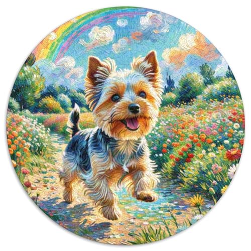 Terrier Rundes 1000 Puzzle Puzzle Rund Puzzle Haustierhund Stressabbau-Spielzeug Für Erwachsene Und Kinder Puzzle Erwachsene Anspruchsvoll 1000pcs (67.5x67.5cm) von MPASHJHCV