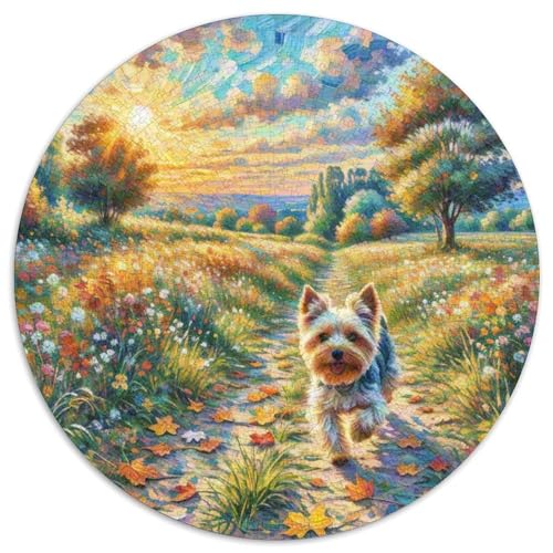 Terrier Rundes 1000 Puzzle Puzzle Rund Puzzle Haustierhund Stressabbau-Spielzeug Für Erwachsene Und Kinder Schwieriges Großes 1000pcs (67.5x67.5cm) von MPASHJHCV