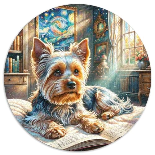 Terrier Rundes 1000 Puzzle Puzzle Rund Puzzle Haustierhund Stressabbau-Spielzeug Für Erwachsene Und Kinder Unmögliches Puzzle Für Erwachsene 1000pcs (67.5x67.5cm) von MPASHJHCV
