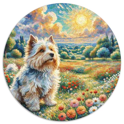 Terrier Rundes 1000 Puzzle Puzzle Rundes Puzzle Haustier Hund Geschenke Für Erwachsene Kinder Schwieriges Großes 1000pcs (67.5x67.5cm) von MPASHJHCV