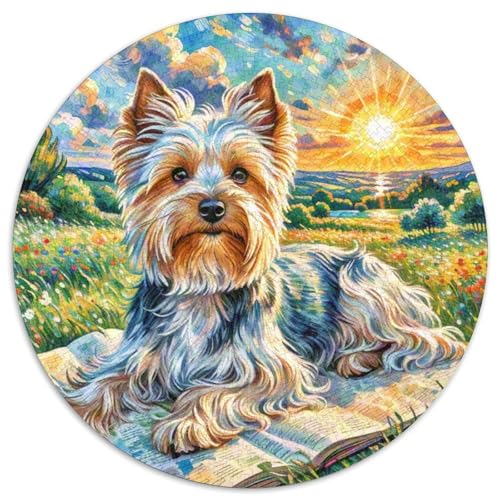 Terrier Rundes 1000 Puzzle Puzzle Rundes Puzzle Haustier Hund Pädagogisches Für Erwachsene Kinder Erwachsene Impossible Puzzle 1000pcs (67.5x67.5cm) von MPASHJHCV