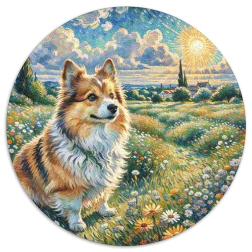 Terrier Rundes 1000 Puzzle Puzzle Rundes Puzzle Haustier Hund Pädagogisches Für Erwachsene Kinder Puzzle Erwachsene Anspruchsvoll 1000pcs (67.5x67.5cm) von MPASHJHCV