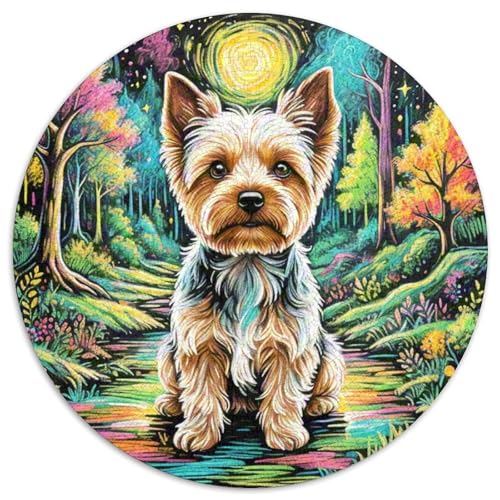 Terrier Rundes 1000 Puzzle Puzzle Rundes Puzzle Haustier Hund Pädagogisches Für Erwachsene Kinder Schwieriges Großes 1000pcs (67.5x67.5cm) von MPASHJHCV