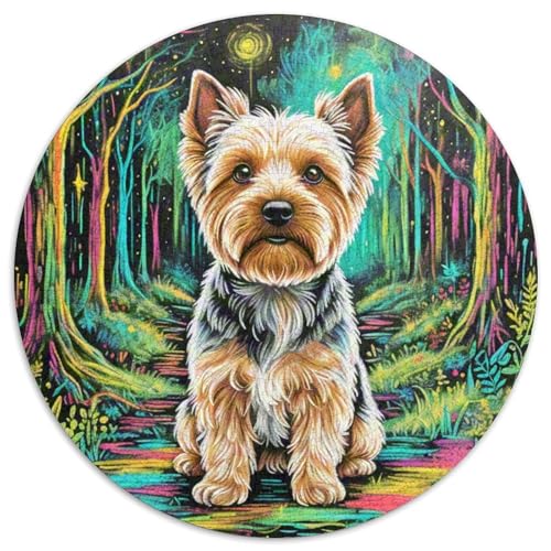Terrier Rundes 1000 Puzzle Puzzle Rundes Puzzle Haustier Hund Pädagogisches Für Erwachsene Und Kinder Unmögliches Puzzle Für Erwachsene 1000pcs (67.5x67.5cm) von MPASHJHCV