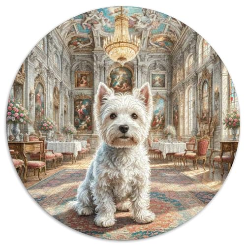 Terrier Rundes 1000 Puzzle Puzzle Rundes Puzzle Haustier Hund Stressabbau-Spielzeug Für Erwachsene Und Kinder Puzzle Erwachsene Anspruchsvoll 1000pcs (67.5x67.5cm) von MPASHJHCV