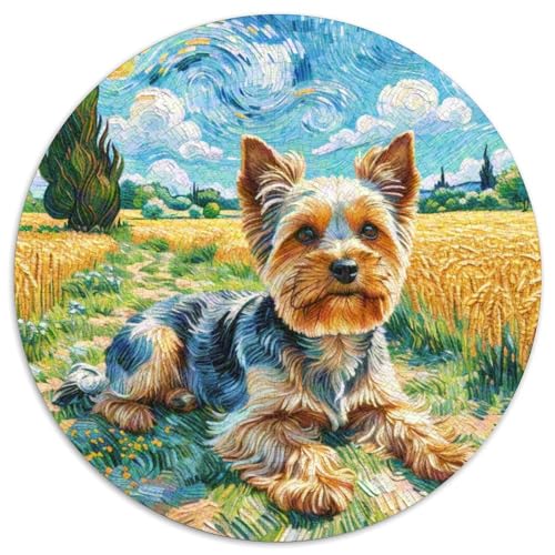 Terrier Rundes 1000 Puzzle Puzzle Rundes Puzzle Haustierhund Stressabbau-Spielzeug Für Erwachsene Kinder Unmögliches Puzzle Für Erwachsene 1000pcs (67.5x67.5cm) von MPASHJHCV
