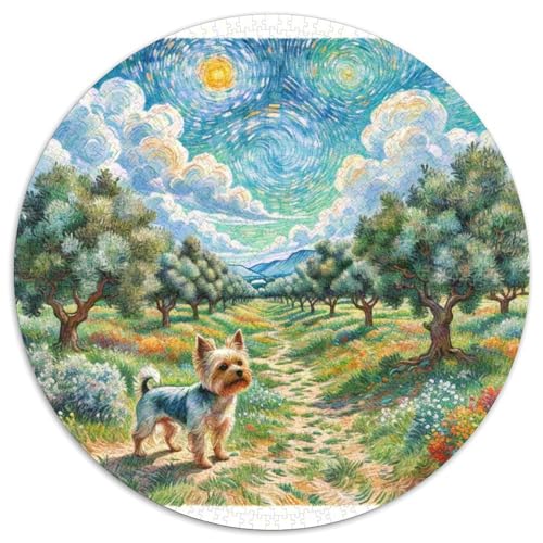 Terrier Rundes 1000 Puzzle Puzzle Rundes Puzzle Haustierhund Stressabbau-Spielzeug Für Erwachsene Und Kinder Schwieriges Großes 1000pcs (67.5x67.5cm) von MPASHJHCV