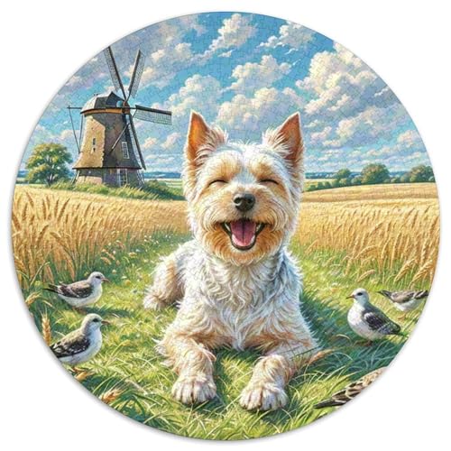 Terrier Rundes 1000 Puzzle Puzzle Rundes Puzzle Haustierhund Stressabbau-Spielzeug Für Erwachsene Und Kinder Schwieriges Großes 1000pcs (67.5x67.5cm) von MPASHJHCV