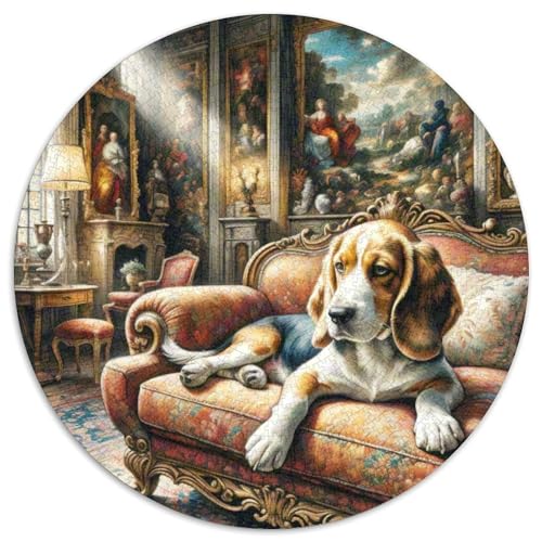 Terrier Rundes 1000 Puzzle Puzzle Rundes Puzzle Haustierhund Stressabbau-Spielzeug Für Erwachsene Und Kinder Schwieriges Großes 1000pcs (67.5x67.5cm) von MPASHJHCV