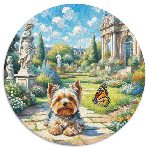 Terrier Rundes 1000 Puzzle Puzzle Rundes Puzzle Haustierhund Stressabbau-Spielzeug Für Erwachsene Und Kinder Unmögliches Puzzle Für Erwachsene 1000pcs (67.5x67.5cm) von MPASHJHCV