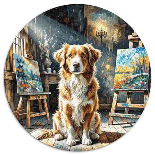 Vizsla Rundes 1000 Puzzle Puzzle Rund Puzzle Haustier Hund Stressabbau-Spielzeug Für Erwachsene Und Kinder Schwieriges Großes 1000pcs (67.5x67.5cm) von MPASHJHCV