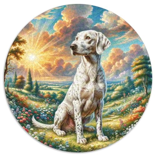 Weimaraner Rundes 1000 Puzzle Puzzle Rundes Puzzle Haustierhund Stressabbau-Spielzeug Für Erwachsene Kinder Erwachsene Impossible Puzzle 1000pcs (67.5x67.5cm) von MPASHJHCV