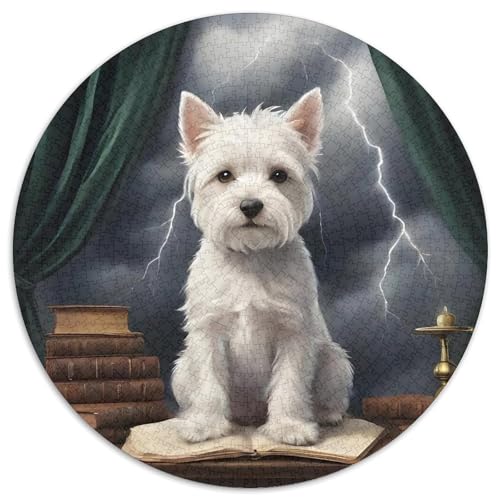 West Highland Weißer Terrier Rundes 1000 Puzzle Puzzle Rundes Puzzle Haustier Hund Pädagogisches Für Erwachsene Und Kinder Erwachsene Impossible Puzzle 1000pcs (67.5x67.5cm) von MPASHJHCV