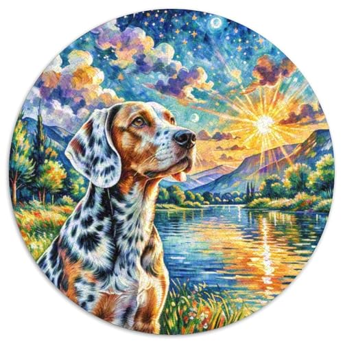 dalmatischen Rundes 1000 Puzzle Puzzle Rund Puzzle Haustierhund Stressabbau-Spielzeug Für Erwachsene Kinder Unmögliches Puzzle Für Erwachsene 1000pcs (67.5x67.5cm) von MPASHJHCV