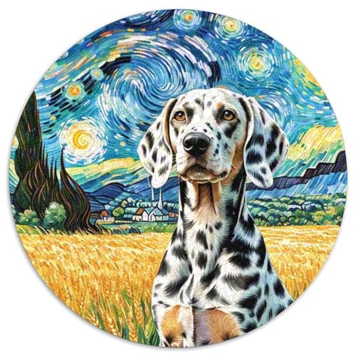 dalmatischen Rundes 1000 Puzzle Puzzle Rundes Puzzle Haustierhund Stressabbau-Spielzeug Für Erwachsene Kinder Erwachsene Impossible Puzzle 1000pcs (67.5x67.5cm) von MPASHJHCV