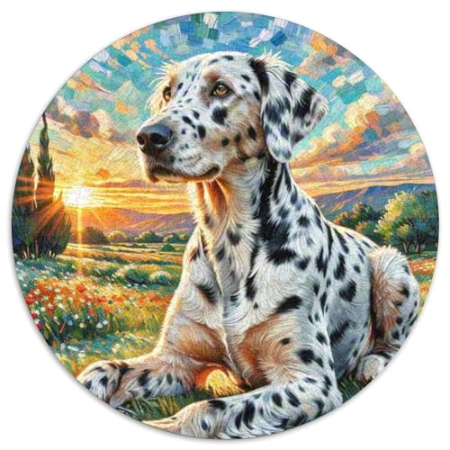 dalmatischen Rundes 1000 Puzzle Puzzle Rundes Puzzle Haustierhund Stressabbau-Spielzeug Für Erwachsene Kinder Erwachsene Impossible Puzzle 1000pcs (67.5x67.5cm) von MPASHJHCV