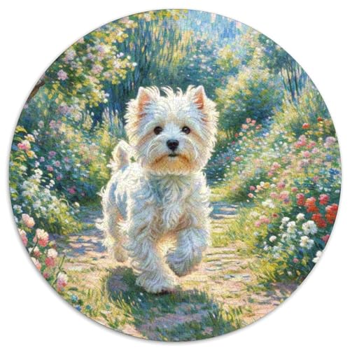 maltesisch Rundes 1000 Puzzle Puzzle Rund Puzzle Haustier Hund Verringerter Druck Schwieriges Für Erwachsene Kinder Schwieriges Großes 1000pcs (67.5x67.5cm) von MPASHJHCV