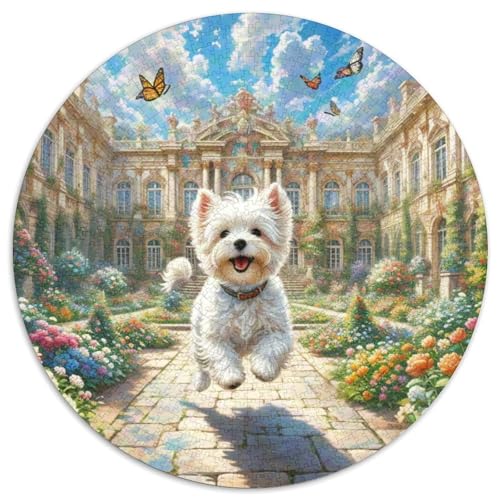 maltesisch Rundes 1000 Puzzle Puzzle Rundes Puzzle Haustier Hund Geschenke Für Erwachsene Kinder Schwieriges Großes 1000pcs (67.5x67.5cm) von MPASHJHCV