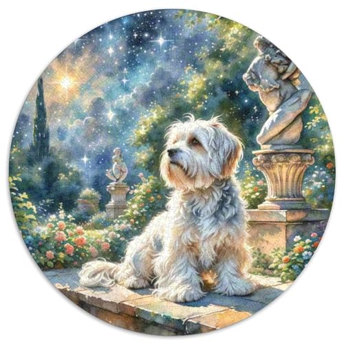 maltesisch Rundes 1000 Puzzle Puzzle Rundes Puzzle Haustier Hund Stressabbau-Spielzeug Für Erwachsene Und Kinder Erwachsene Impossible Puzzle 1000pcs (67.5x67.5cm) von MPASHJHCV