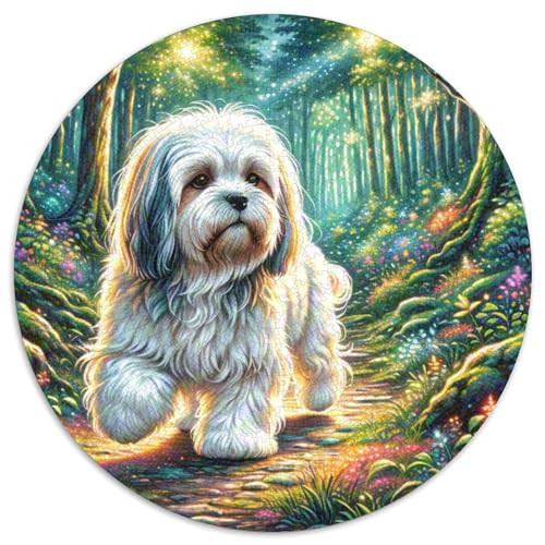 maltesisch Rundes 1000 Puzzle Puzzle Rundes Puzzle Haustier Hund Stressabbau-Spielzeug Für Erwachsene Und Kinder Schwieriges Großes 1000pcs (67.5x67.5cm) von MPASHJHCV