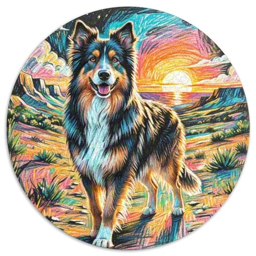 von Gordon Setter Rundes 1000 Puzzle Puzzle Rundes Puzzle Haustierhund Pädagogisches Für Erwachsene Und Kinder Puzzle Erwachsene Anspruchsvoll 1000pcs (67.5x67.5cm) von MPASHJHCV