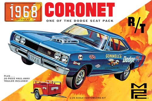 MPC AMT - 1/25 1968 Dodge Coronet Hardtop w/Trailer - Plastikmodellbausatz, Nicht Bemalt MPC AMT - 1/25 1968 Dodge Coronet Hardtop w/Trailer - Plastikmodellbausatz, Nicht Bemalt von MPC