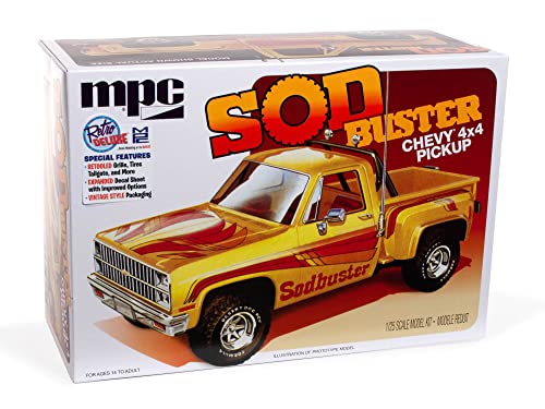 MPC AMT - 1/25 1981 Chevy Stepside Pickup Sod Buster - Plastikmodellbausatz, Nicht bemalt von MPC