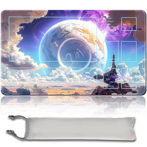 Brettspiel MTG Playmat + Freie wasserdichte Tasche, Genähte Kanten, Ideal Für Kartenspiel-Enthusiasten TCG Playmat Mouse Pad MTG Spielmatten Mit Zonen (Original Playmat) (MTG 30 (12),with Zone) von MPLR BOARD GAME