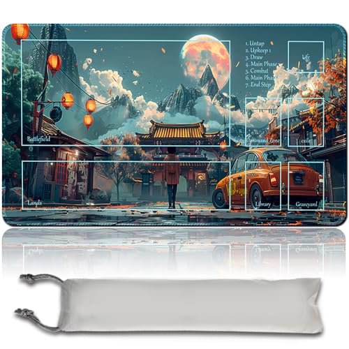Brettspiel MTG Playmat + Freie wasserdichte Tasche, Genähte Kanten, Ideal Für Kartenspiel-Enthusiasten TCG Playmat Mouse Pad MTG Spielmatten Mit Zonen (Original Playmat) (MTG 30 (13),with Zone) von MPLR BOARD GAME